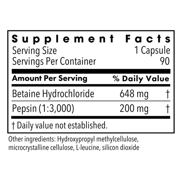 Metabolic Maintenance® Betaine Hydrochloride with Pepsin