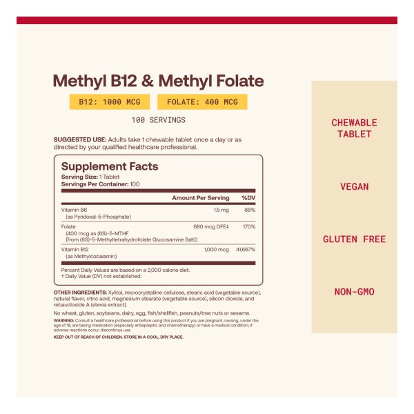 Methyl B-12 & Methyl Folate Lemon
