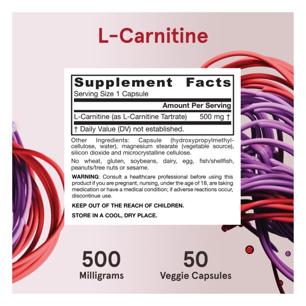 L-Carnitine - 500mg Veggie Capsules