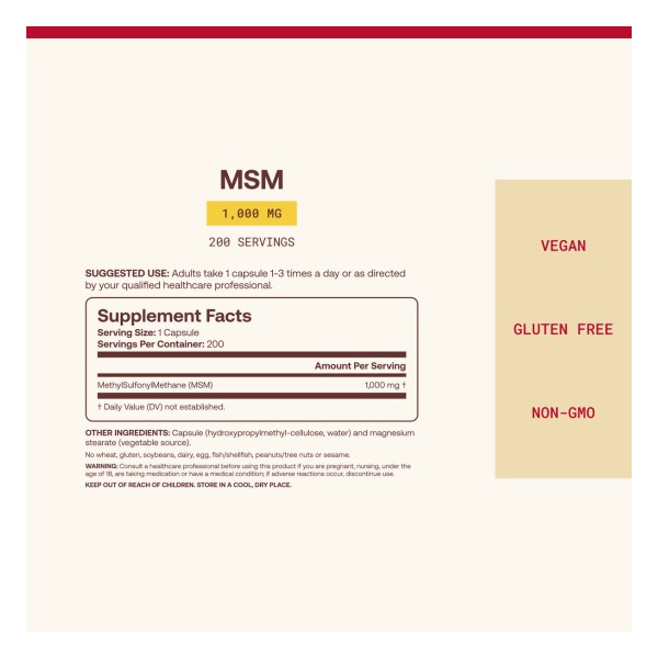 MSM - 1000mg Veggie Capsules