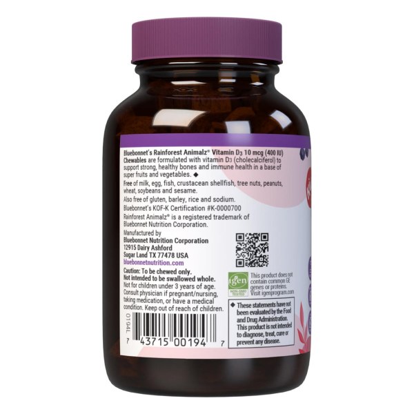 RAINFOREST ANIMALZ VITAMIN D3 400 IU