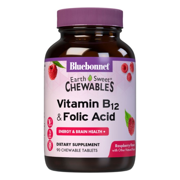EARTHSWEET CHEWABLES VITAMIN B12 & FOLIC ACID 90 count