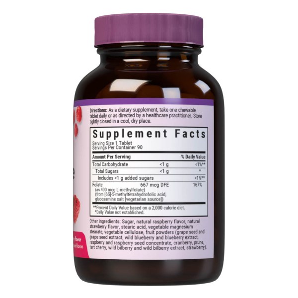 EARTHSWEET CHEWABLES CELLULAR ACTIVE METHYLFOLATE 400 mcg