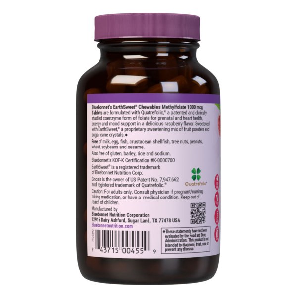 EARTHSWEET CHEWABLES CELLULAR ACTIVE METHYLFOLATE 1000 mcg