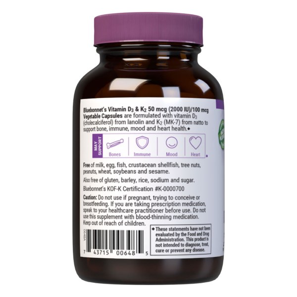 VITAMIN D3 50 mcg (2000 IU) & K2 100 mcg
