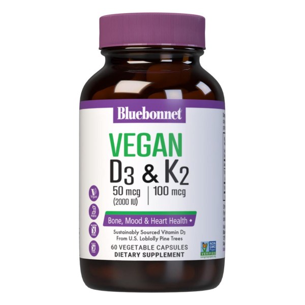 VEGAN VITAMIN D3 50 mcg (2000 IU) & K2 100 mcg