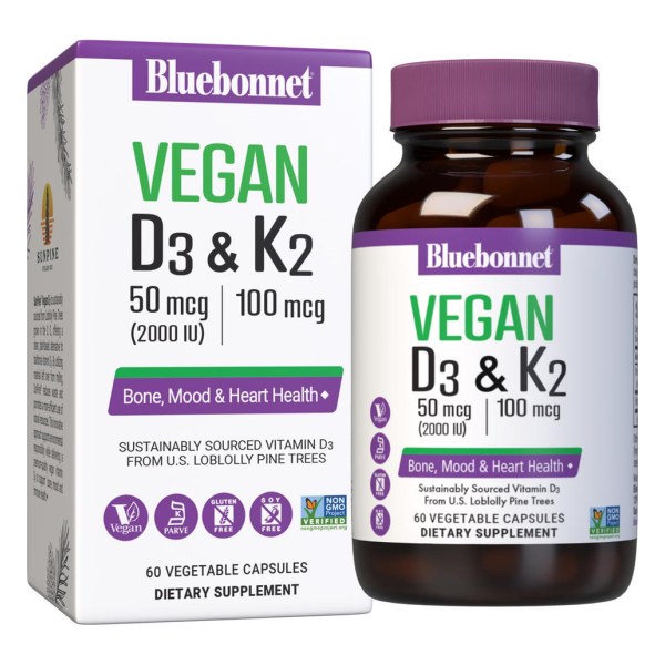 VEGAN VITAMIN D3 50 mcg (2000 IU) & K2 100 mcg