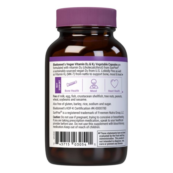 VEGAN VITAMIN D3 50 mcg (2000 IU) & K2 100 mcg