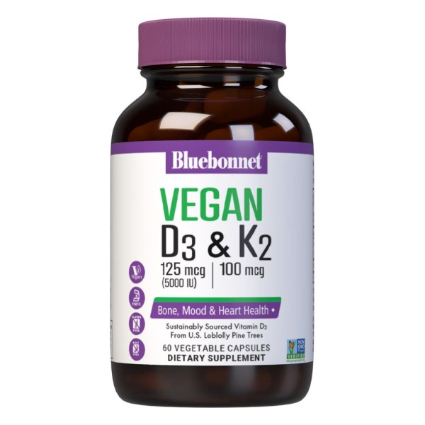 VEGAN VITAMIN D3 125 mcg (5000 IU) & K2 100 mcg
