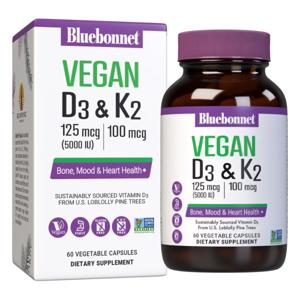 VEGAN VITAMIN D3 125 mcg (5000 IU) & K2 100 mcg