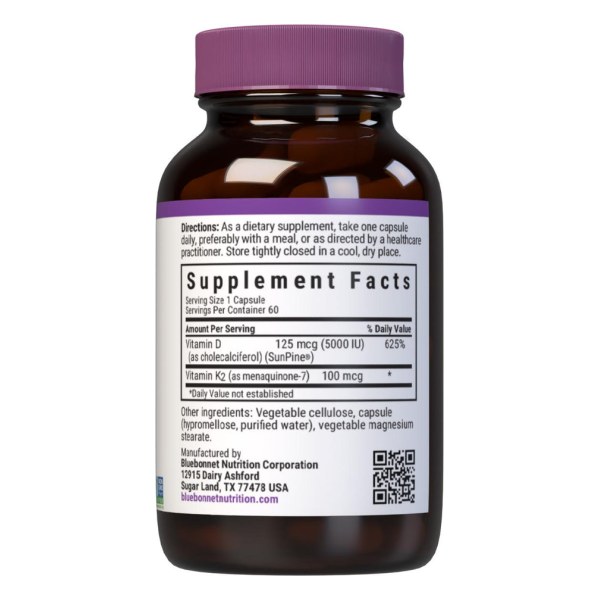 VEGAN VITAMIN D3 125 mcg (5000 IU) & K2 100 mcg