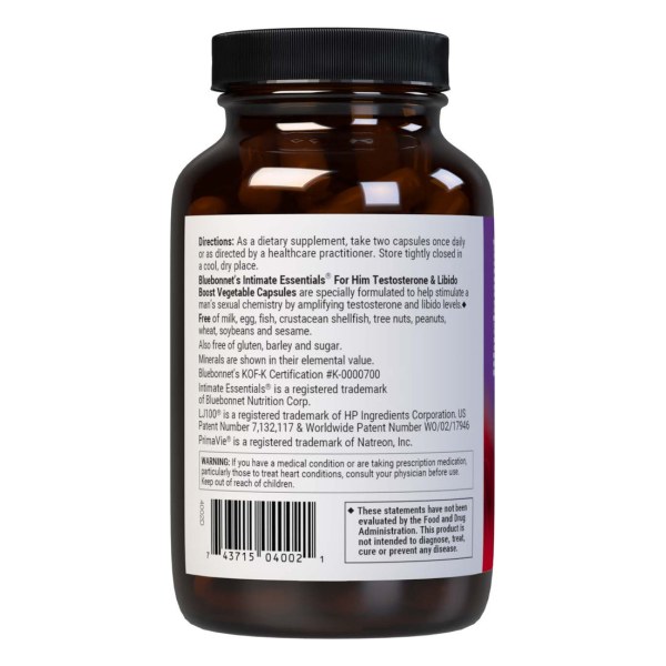 INTIMATE ESSENTIALS FOR HIM TESTOSTERONE & LIBIDO BOOST♦