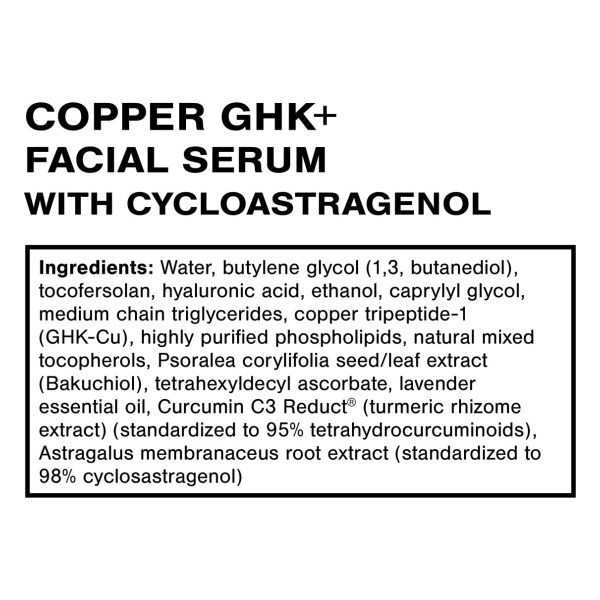 Copper GHK+ Facial Serum with Cycloastragenol